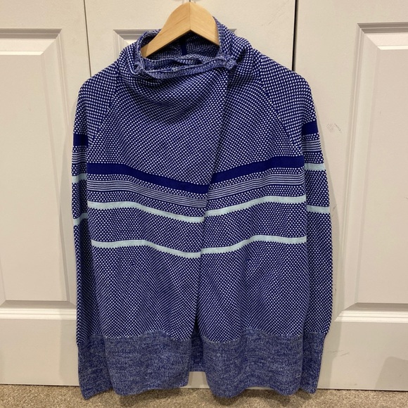 Ivivva Blue & Light Blue Asymmetrical Knit Sweater - Picture 1 of 8